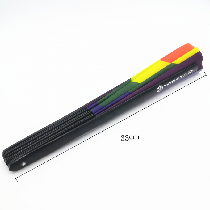 13 인치 사용자 지정 로고 클랙 접는 손 팬 큰 접는 대나무 손 팬 빈 클랙 서블리메이션 팬 결혼식 및 댄스 2