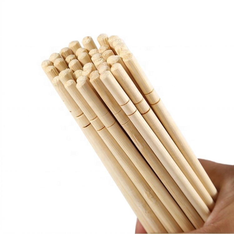 Eco-friendly Round 9'' Bamboo Chopsticks with Custom Logo for Restaurant and Household Use