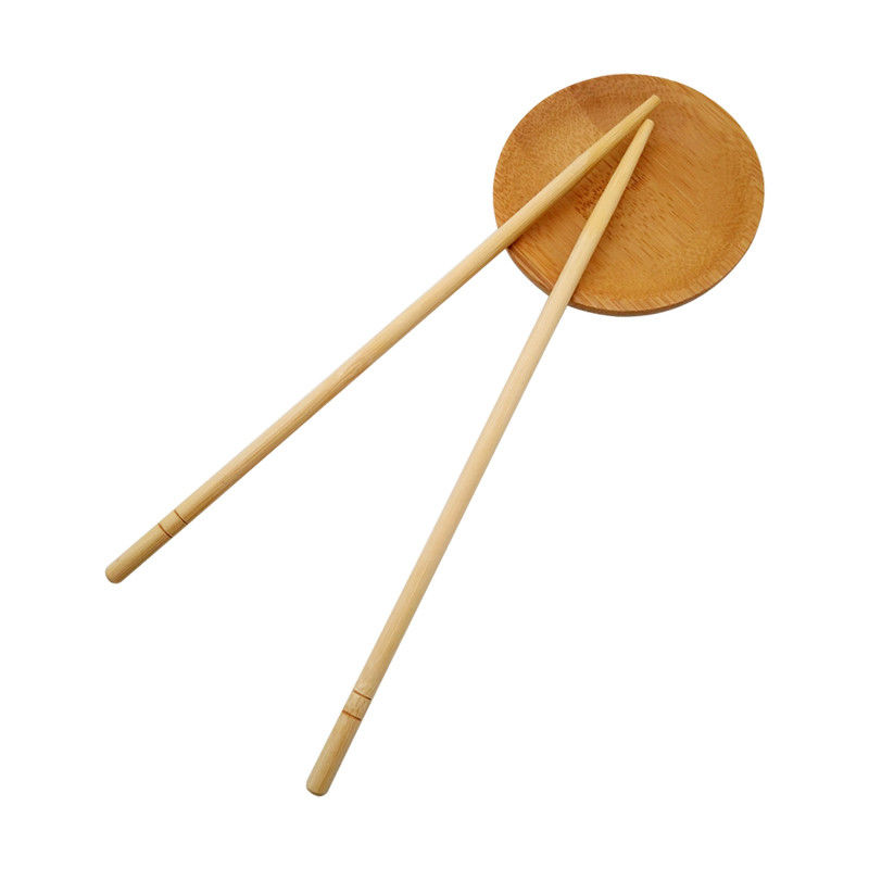 Biodegradable Disposable Bamboo Chopsticks with Black Flower Paper Wrapping