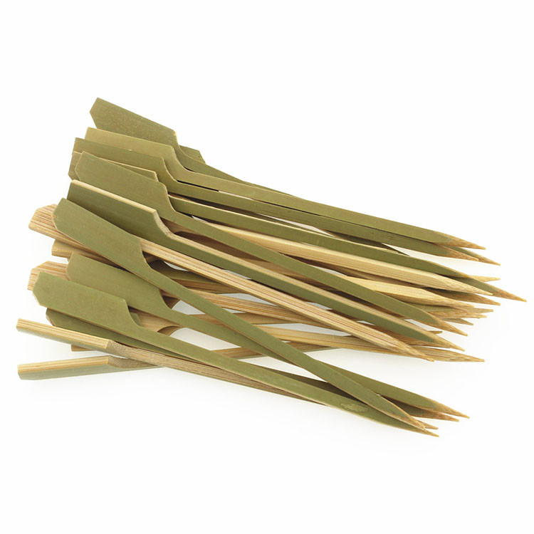 Food Grade Disposable Flat Bamboo Paddle Skewer With Custom Logo