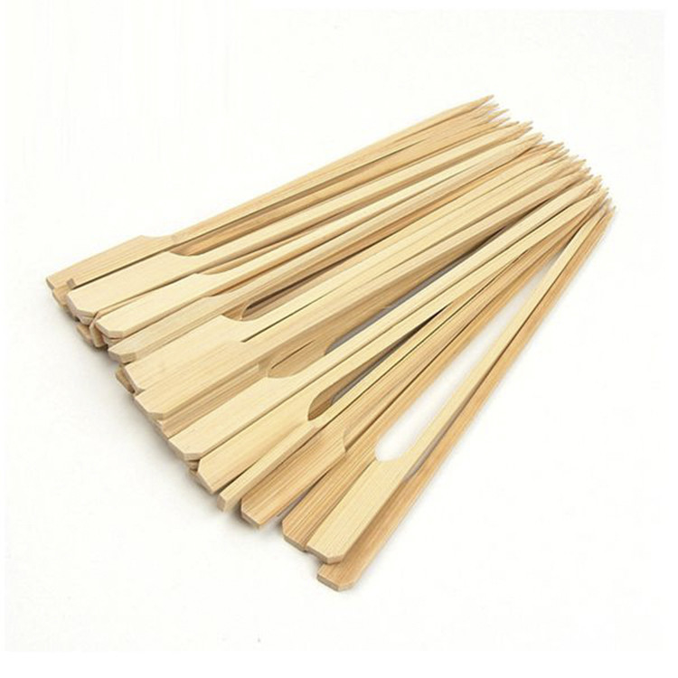 Food Grade Disposable Flat Bamboo Paddle Skewer With Custom Logo