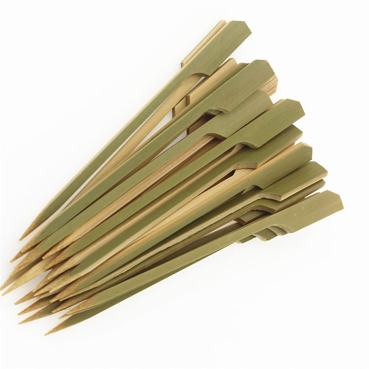 Food Grade Disposable Flat Bamboo Paddle Skewer With Custom Logo