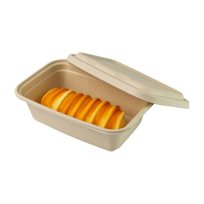 Oval 750ml Bagasse Pulp Disposable Paper Tray Take Out 2 Compartment OK COMPOST